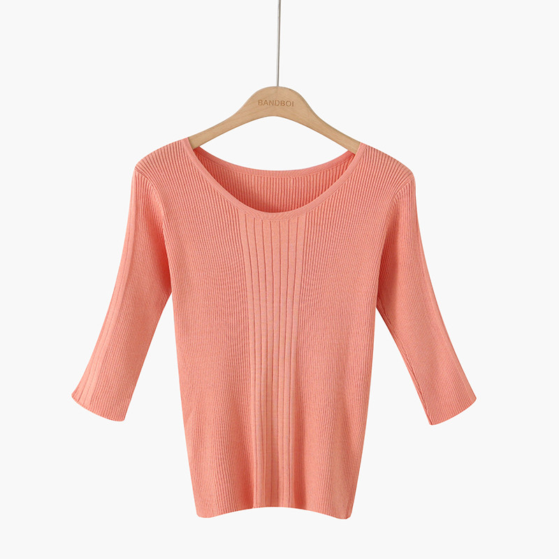 Új modell női pulóver O-nyakkal és 7/8-as ujjakkal több színben