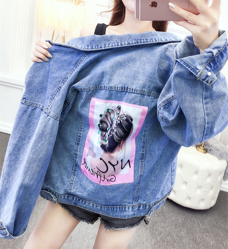 Geaca de dama moderna din denim cu aplicatii si paiete