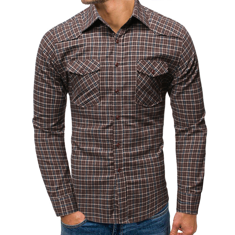 Lezser férfi ing zsebbel és gombokkal, két színben