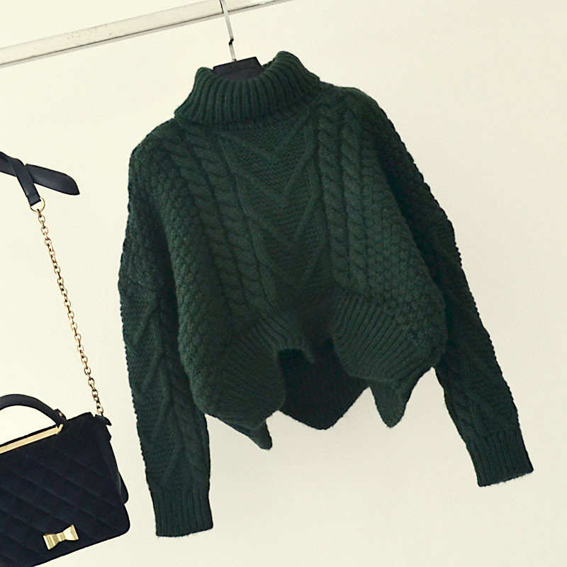 Μοντέρνο γυναικείο πουλόβερ ασύμμετρο σχέδιο σε τρία χρώματα