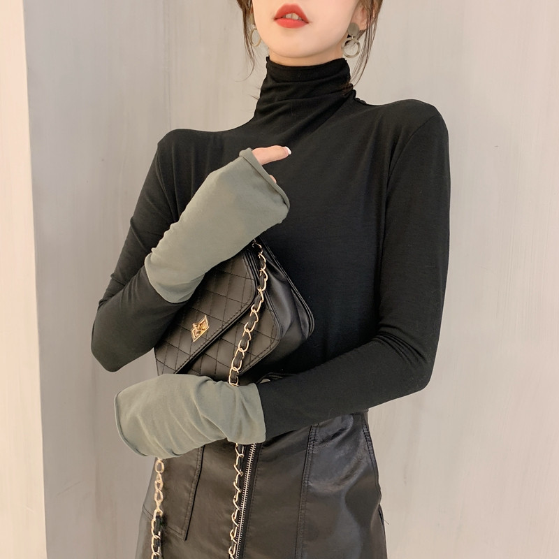 Bluza de dama moderna cu guler inalt in mai multe culori