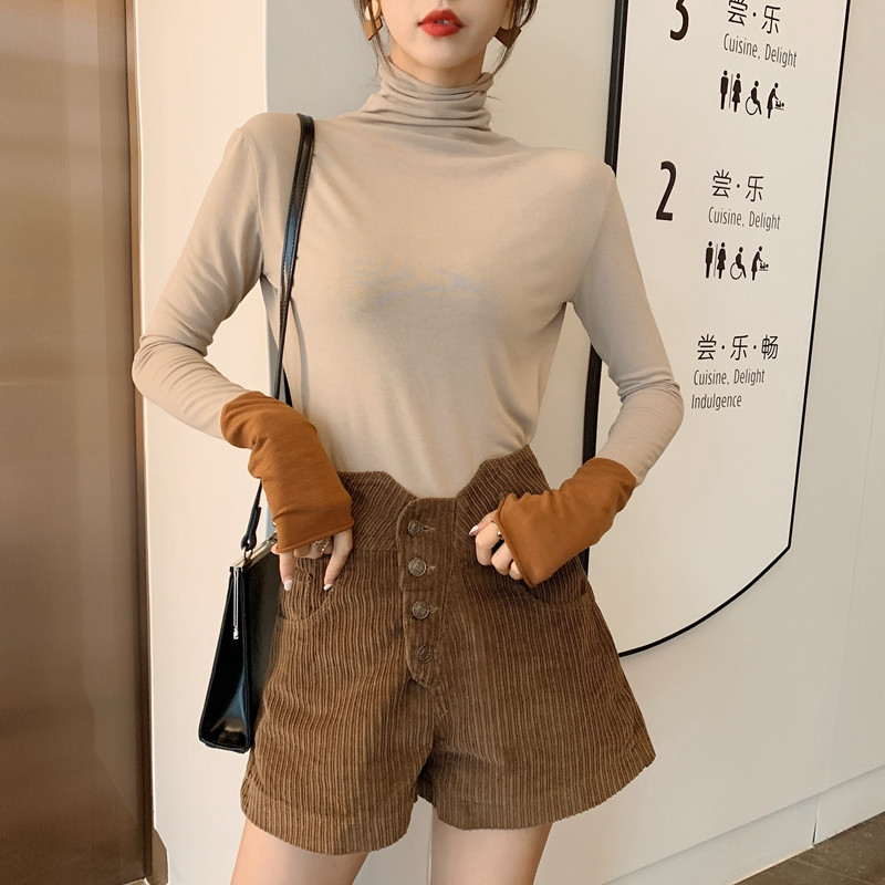Bluza de dama moderna cu guler inalt in mai multe culori