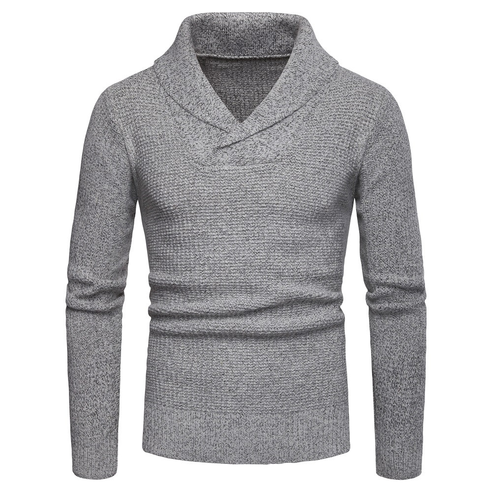 Μοντέρνο ανδρκό πουλόβερ  με V-neck σε γκρι χρώμα