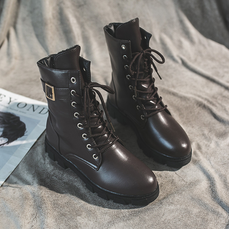 Öko bőrből készült női csizma három színben, fűzővel