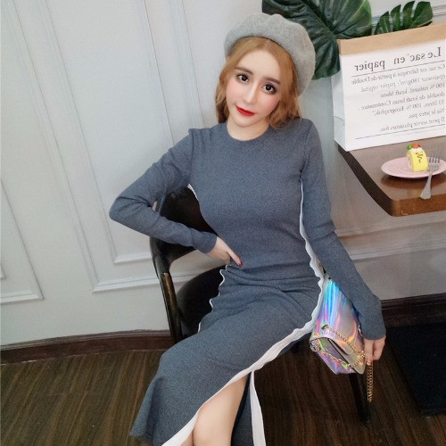 Rochie de damă sport și casual cu margine în două culori
