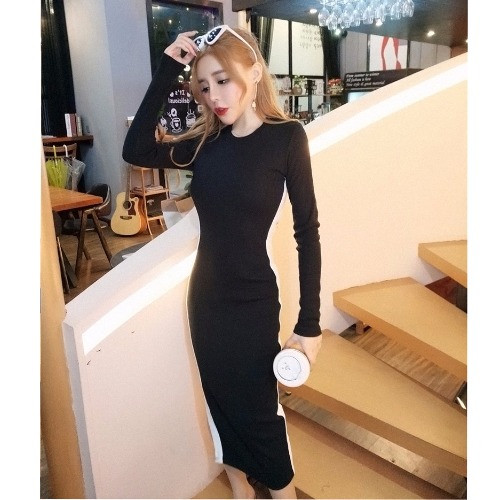 Rochie de damă sport și casual cu margine în două culori