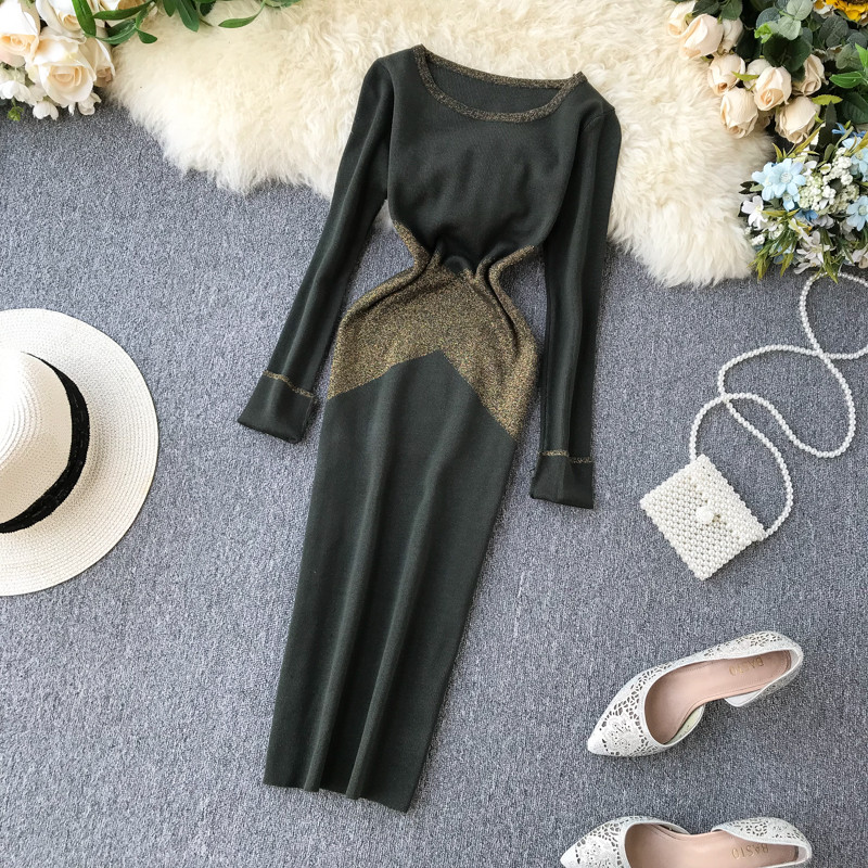 Csillogó hatású modern női ruha többféle színben