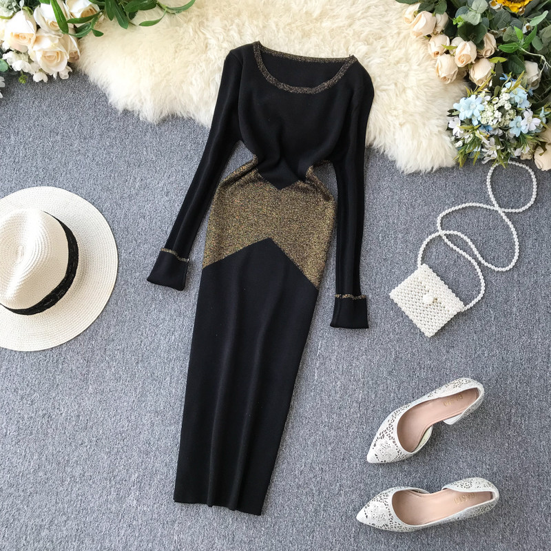 Csillogó hatású modern női ruha többféle színben