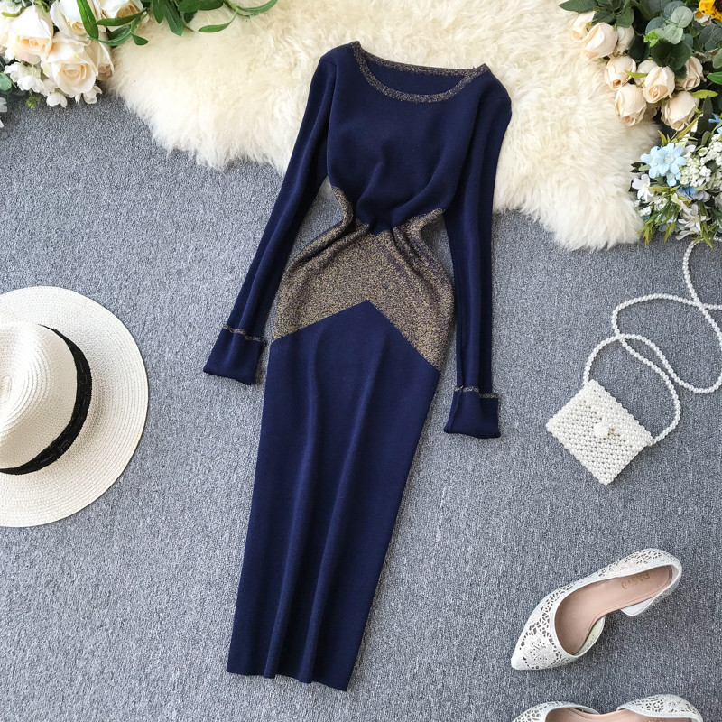 Csillogó hatású modern női ruha többféle színben