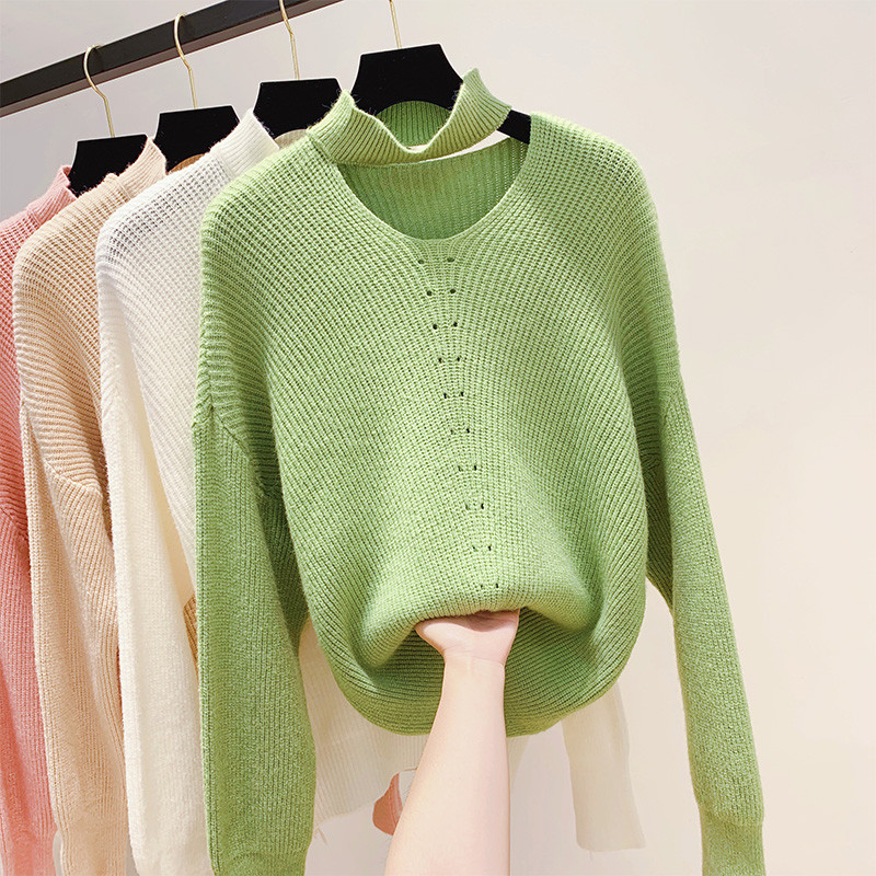 Плетен дамски  пуловер в четири цвята