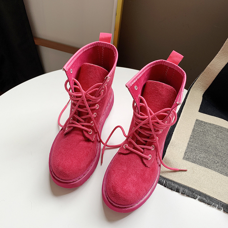 Ghete de dama din piele intoarsa ecologica in negru, roz si maro