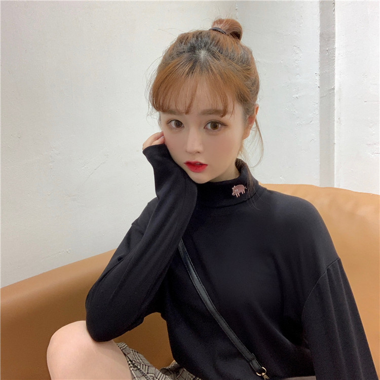 Bluza casual dama cu guler inalt in mai multe culori