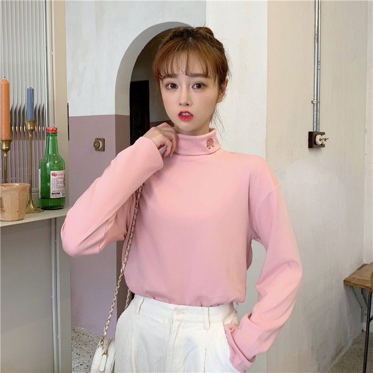 Bluza casual dama cu guler inalt in mai multe culori