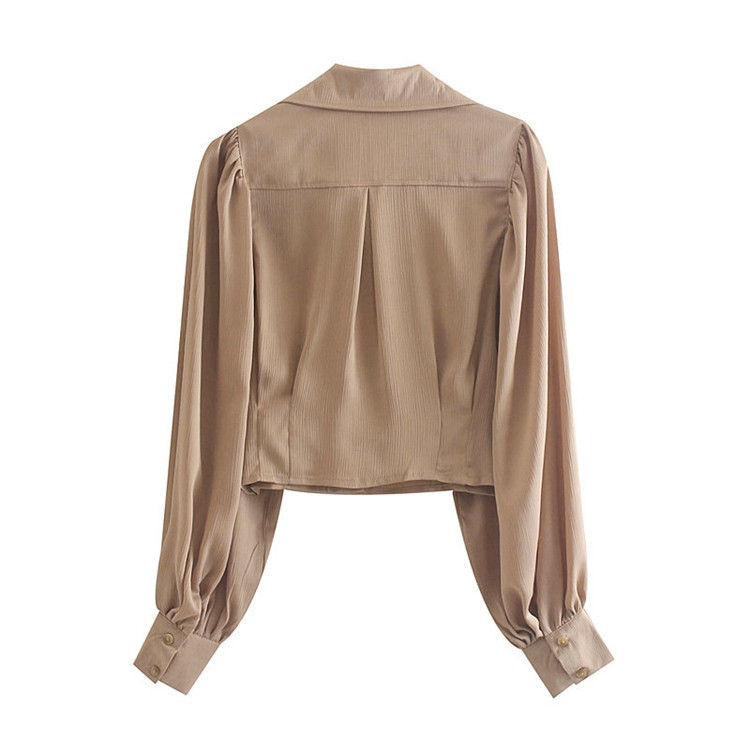 Rövid, bézs színű, széles ujjú női ing