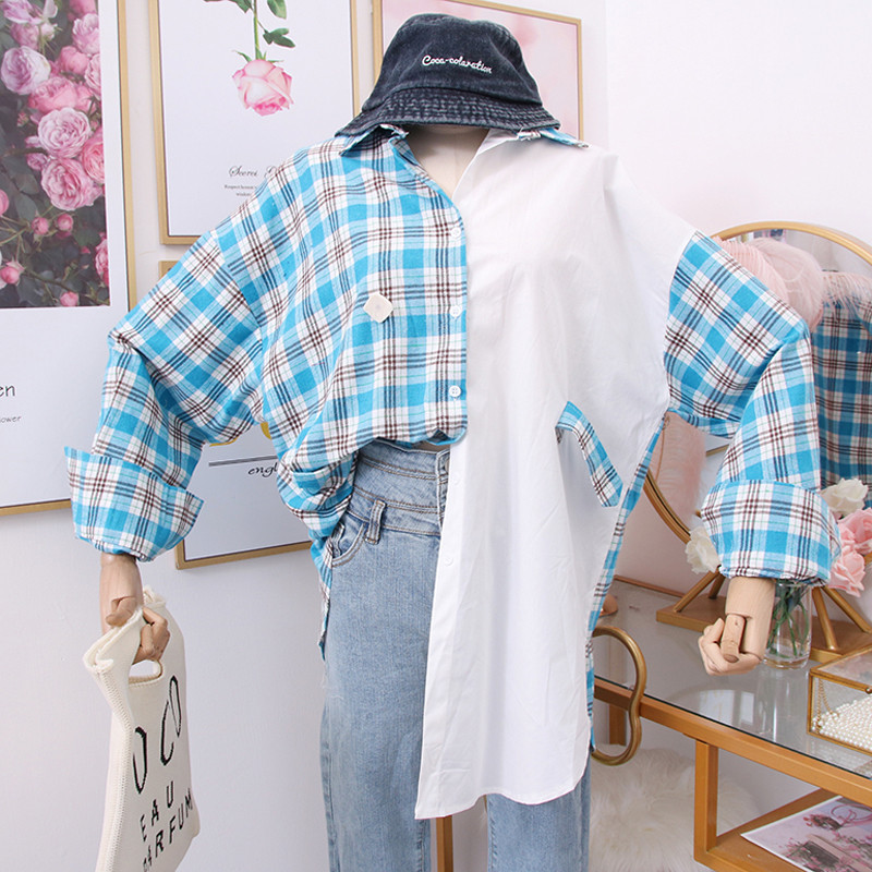 Νέο  μοντέλο γυναικείο καρό πουκάμισο με κλασικό γιακά - διάφορα χρώματα