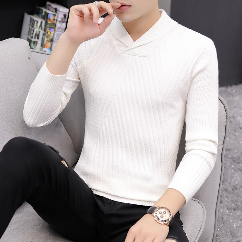 Μοντέρνο ανδρικό πουλόβερ σε διάφορα χρώματα με V-λαιμόκοψη