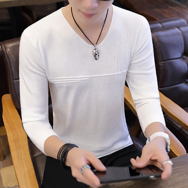 Casual ανδρική μπλούζα σε διάφορα χρώματα με V-neck