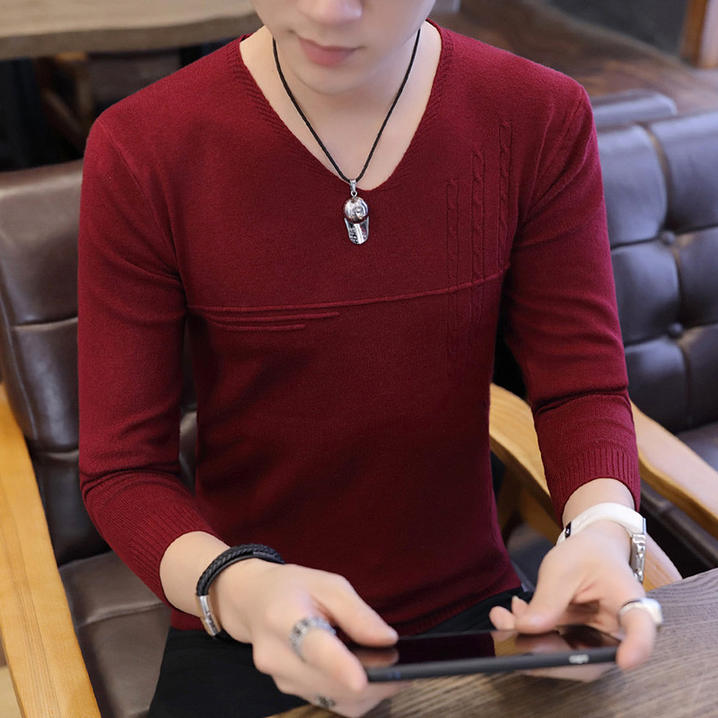 Casual ανδρική μπλούζα σε διάφορα χρώματα με V-neck