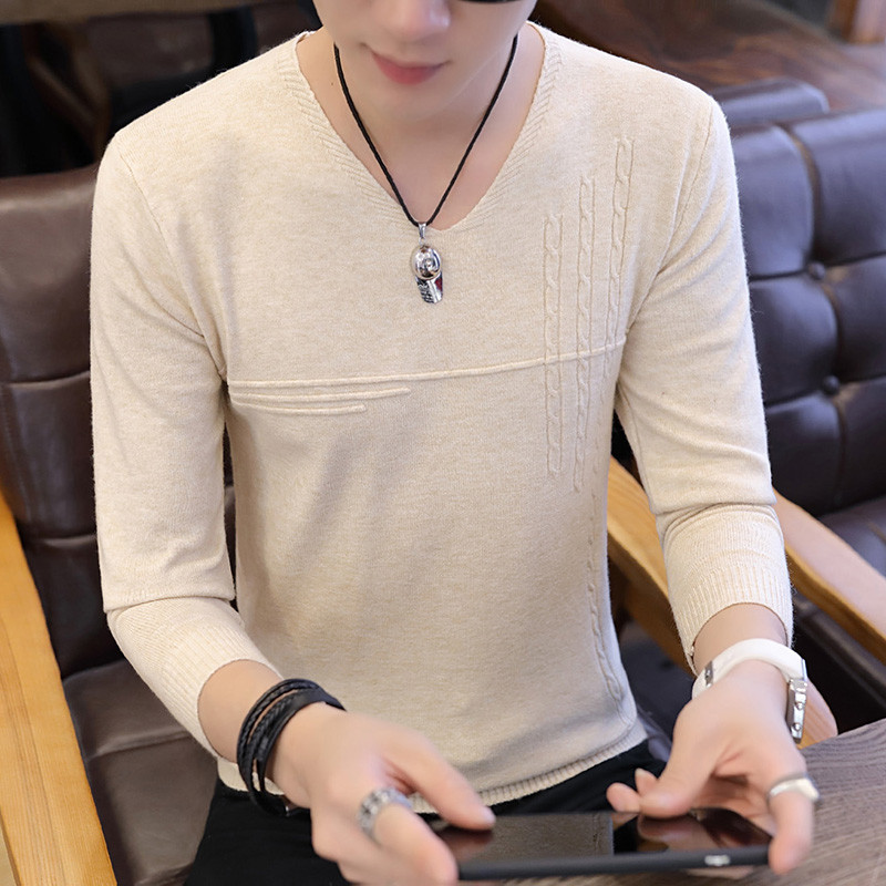 Casual ανδρική μπλούζα σε διάφορα χρώματα με V-neck