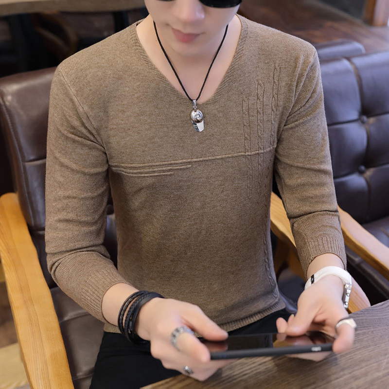 Casual ανδρική μπλούζα σε διάφορα χρώματα με V-neck