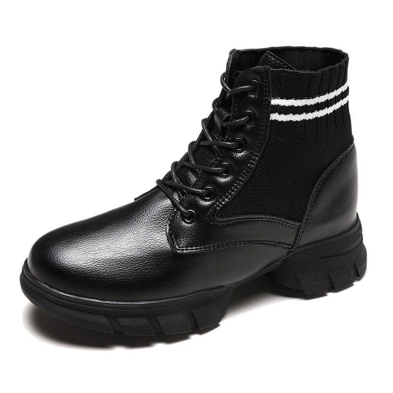 Őszi-téli női csizma fűzős fekete-fehér színben