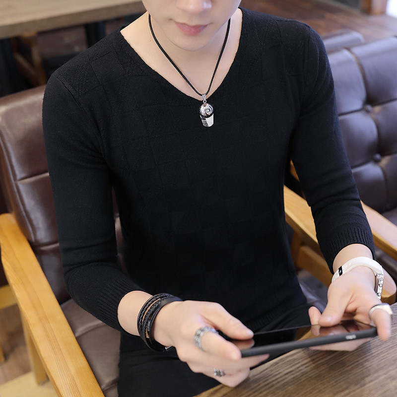 Bluză casual bărbătească cu decolteu în V în mai multe culori