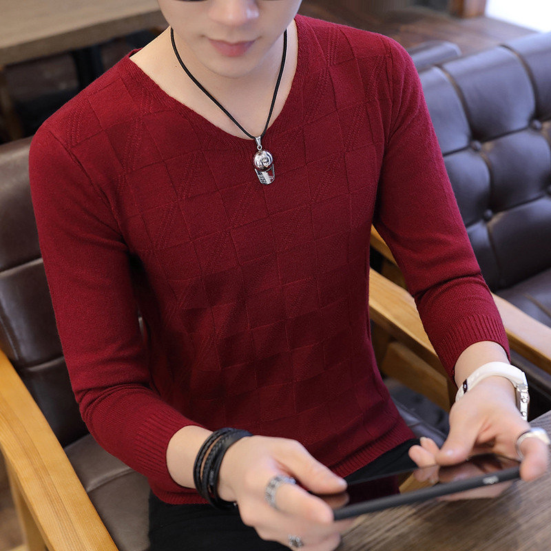 Bluză casual bărbătească cu decolteu în V în mai multe culori