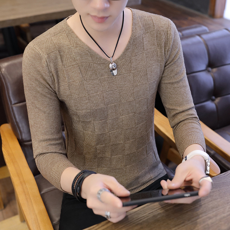 Bluză casual bărbătească cu decolteu în V în mai multe culori