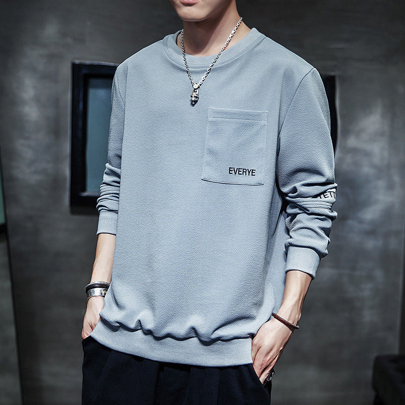 Lezser férfi blúz három színben, zsebbel és O-nyakkal