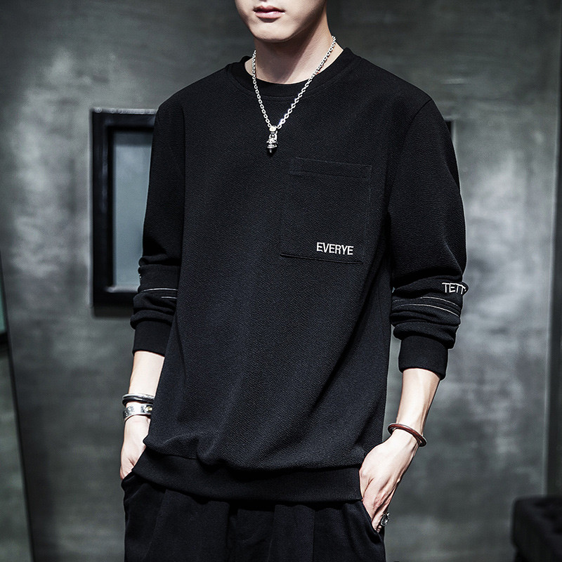 Lezser férfi blúz három színben, zsebbel és O-nyakkal