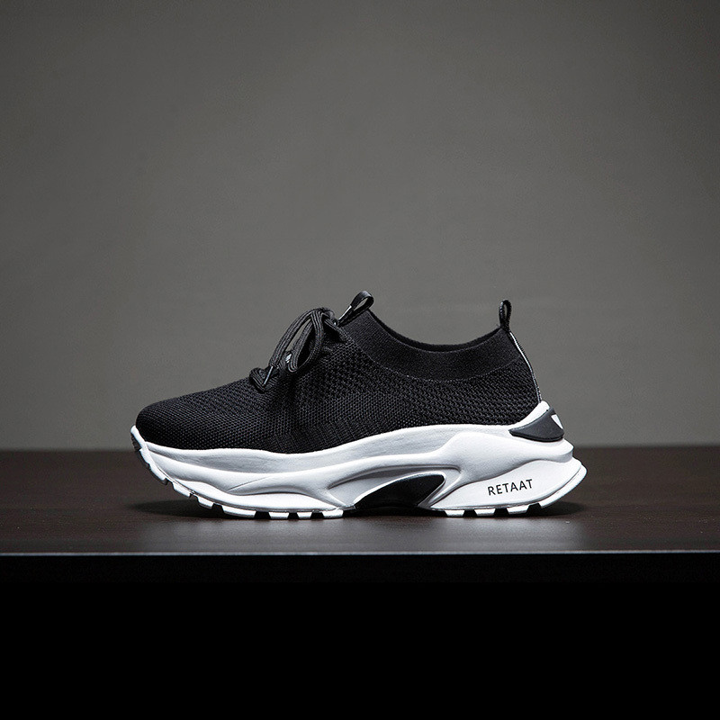 Tenisi noi de dama moderni cu talpa inalta in doua culori