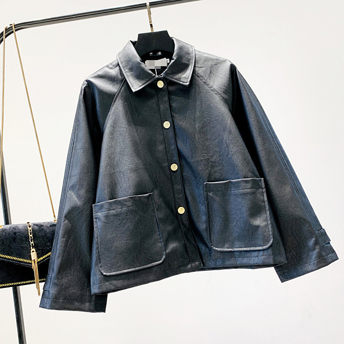 Új modell eko bőrből készült női kabát fekete és barna színben