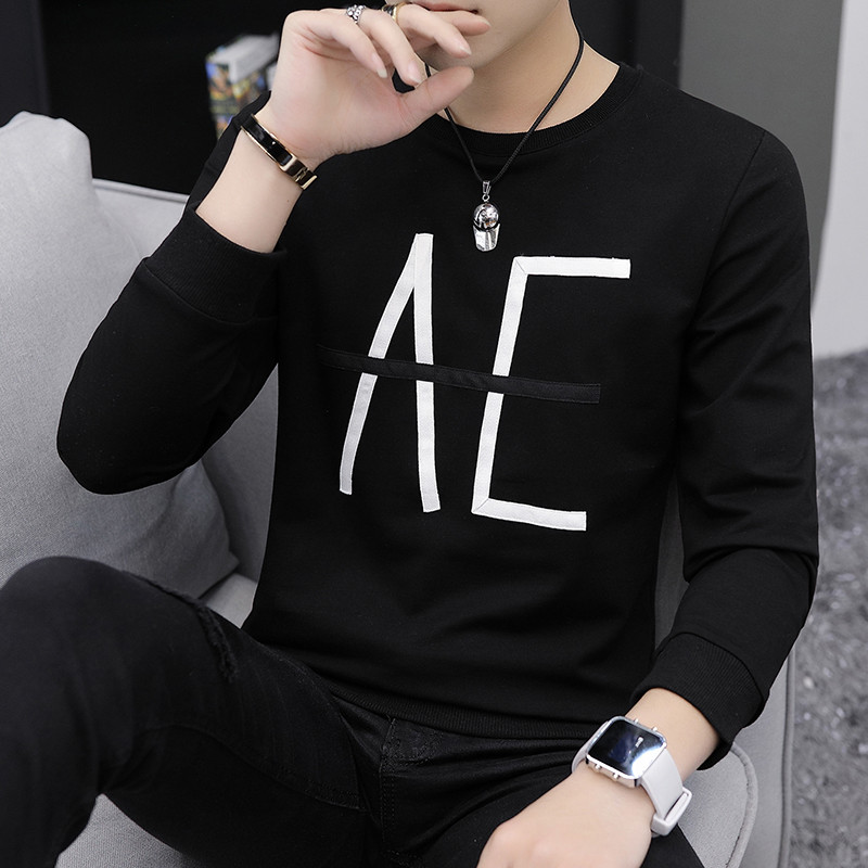 Férfi blúz négy színben O-nyakkal és felirattal