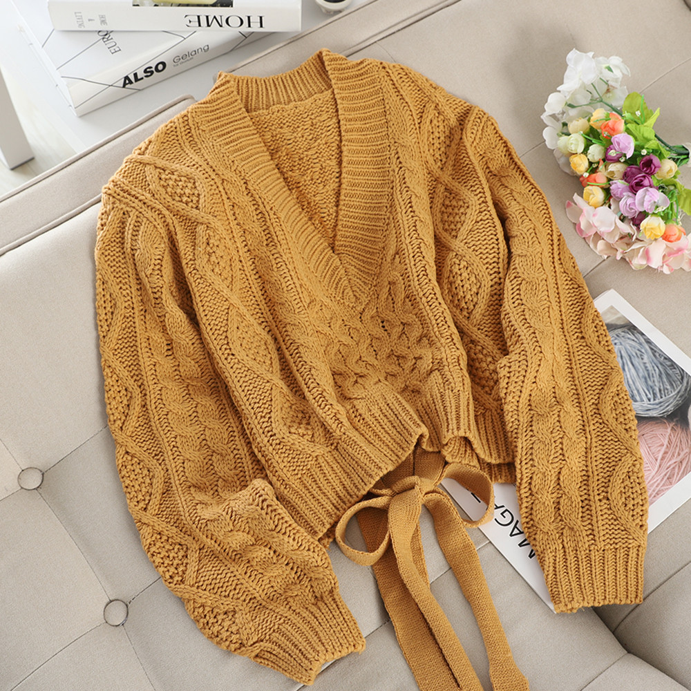 Γυναικείο πουλόβερ με  κορδόνια στην πλάτη σε διάφορα χρώματα