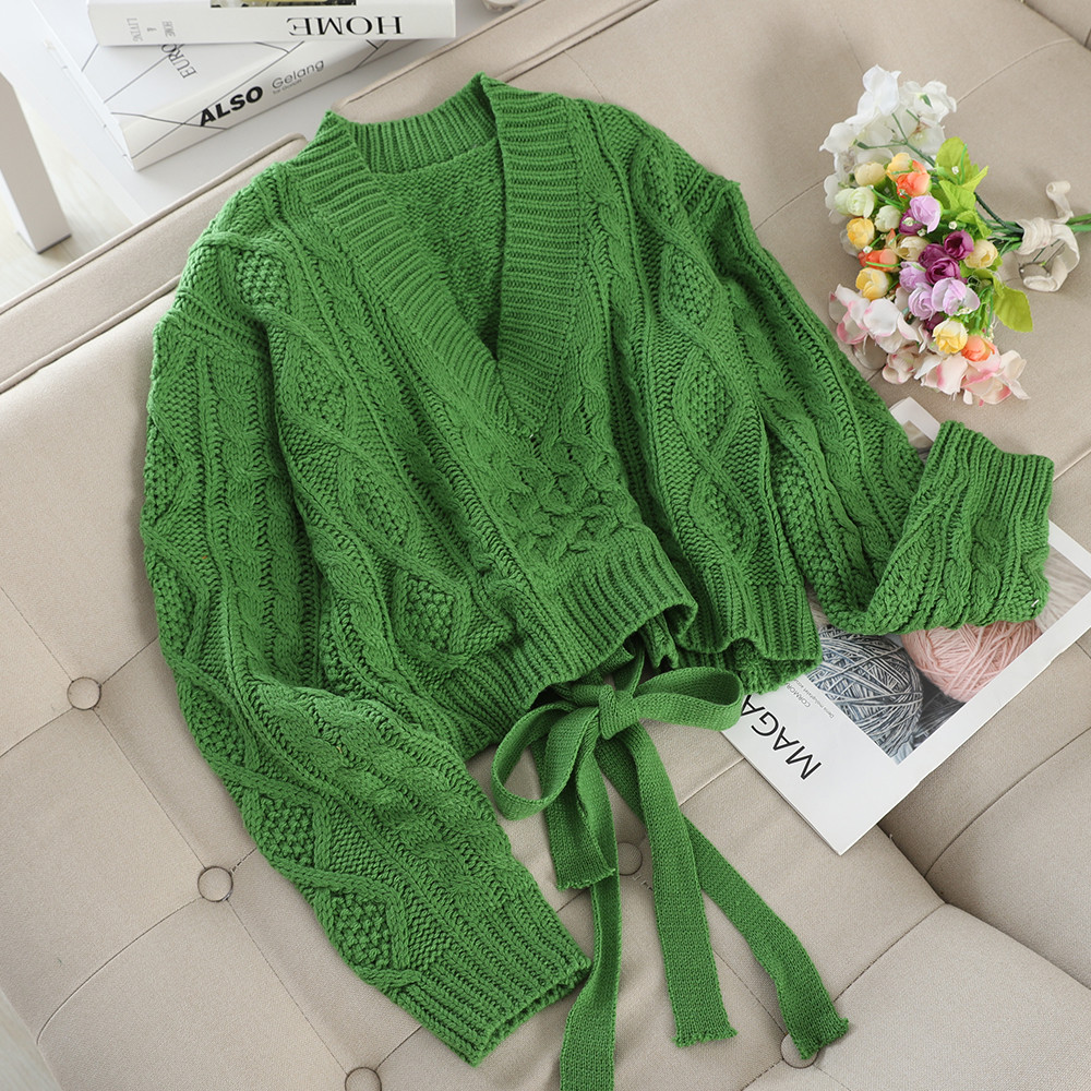 Γυναικείο πουλόβερ με  κορδόνια στην πλάτη σε διάφορα χρώματα