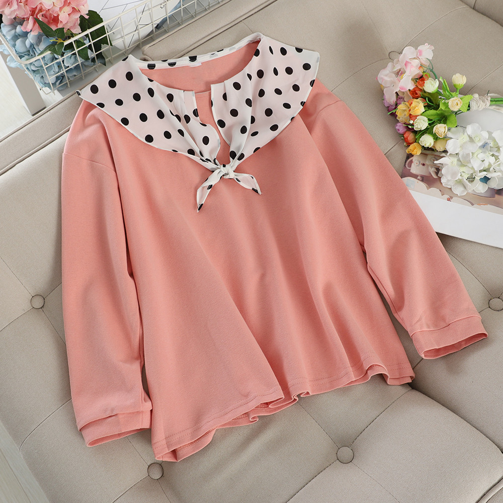 Μοντέρνα γυναικεία μπλούζα με στρόγγυλη λαιμόκοψη σε διάφορα χρώματα