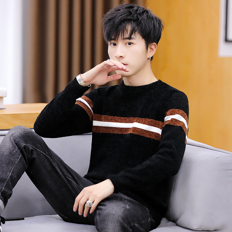 Aktuális férfi pulóver három színben O-nyakkal