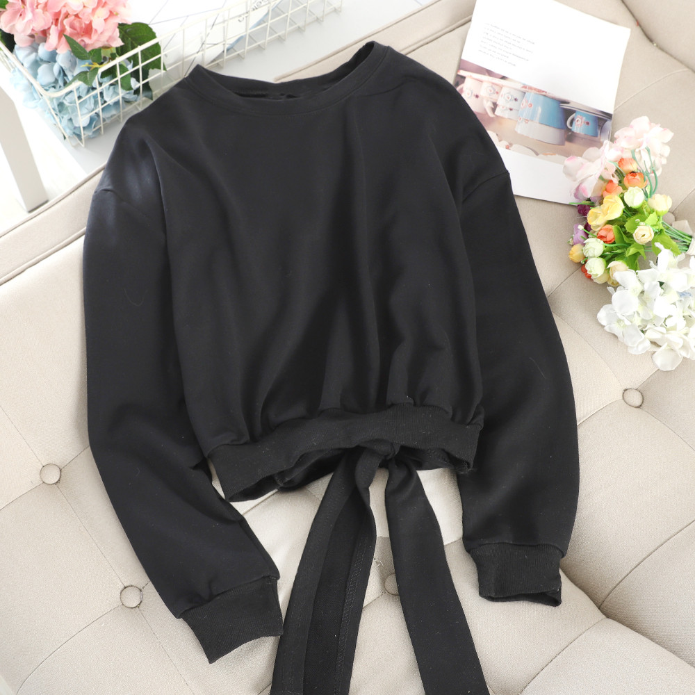 Μοντέρνα γυναικεία μπλούζα με κορδέλα σην πλάτη σε διάφορα χρώματα