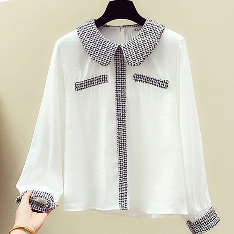 Új modell női ing hosszú ujjal és klasszikus gallérral