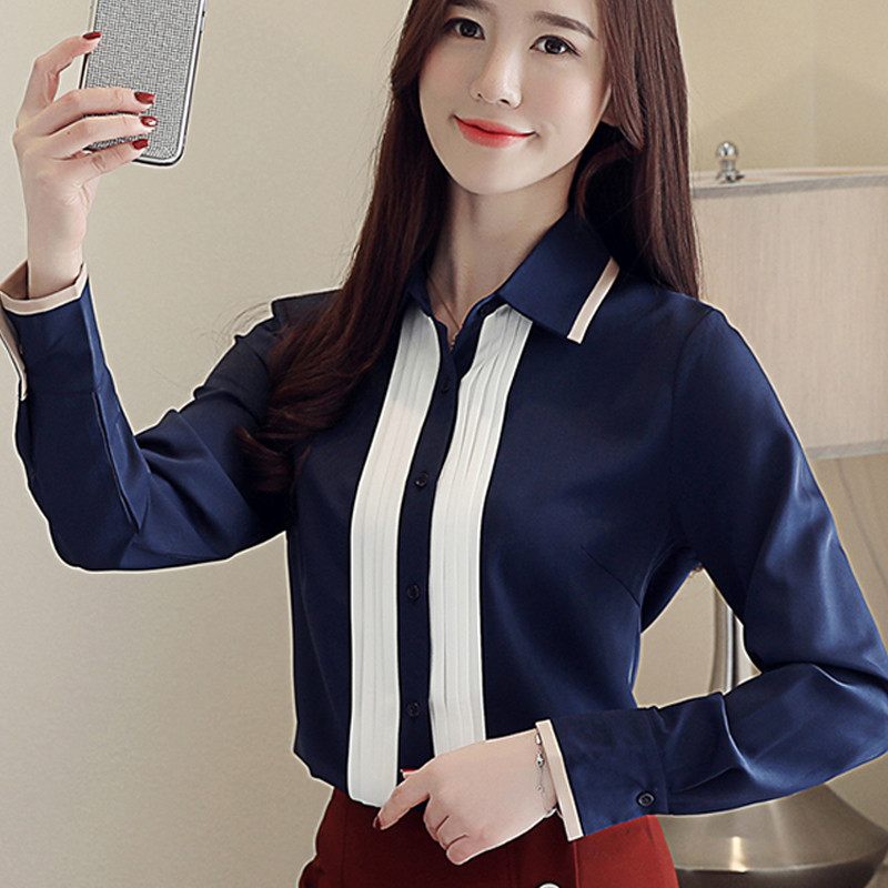 Stílusos női ing három színben, gombokkal és klasszikus gallérral