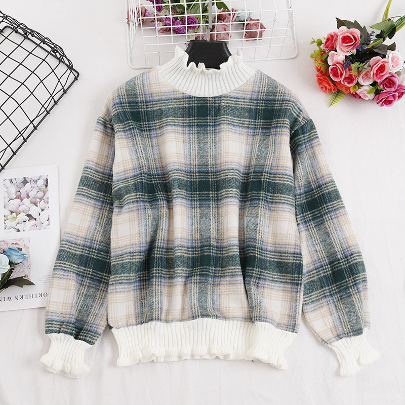 Kockás női blúz, hosszú ujjal, öt színben