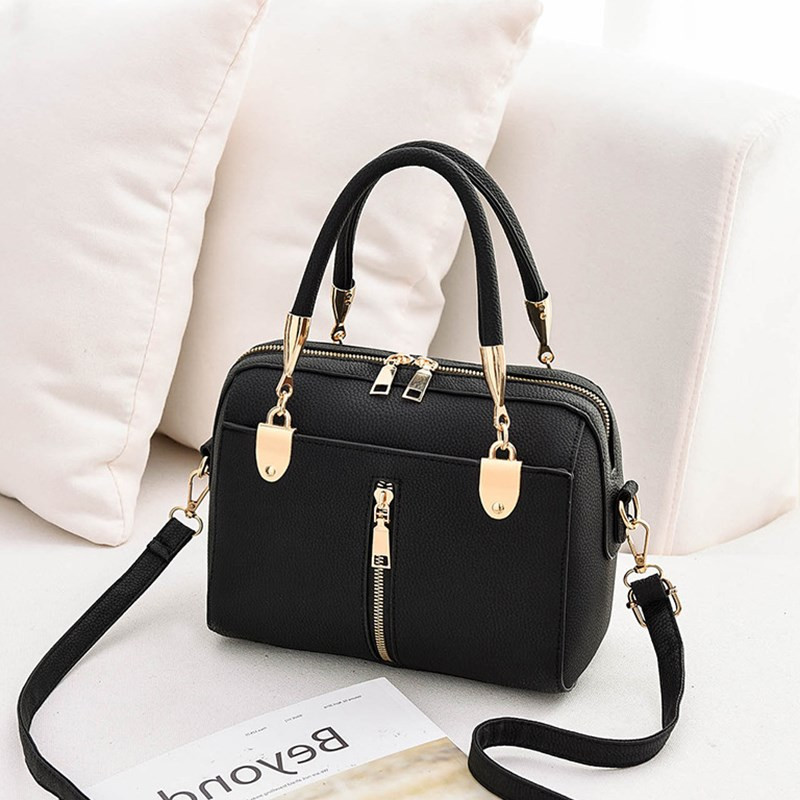 Női táska rövid és hosszú füllel, piros, fekete és barna színben