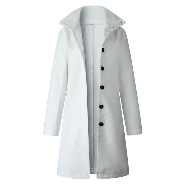 Κομψό γυναικείο παλτό με κουμπιά σε λευκό και μαύρο χρώμα