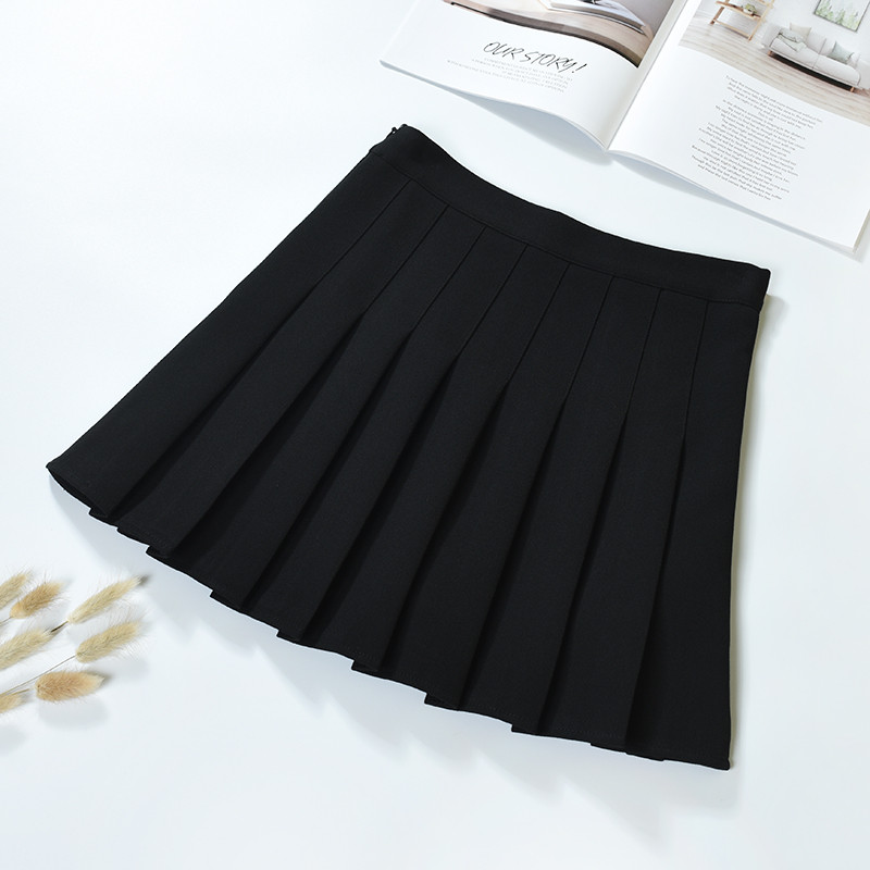 Női redőzött szoknya magas derékkal, fekete, szürke, bézs és krém színben