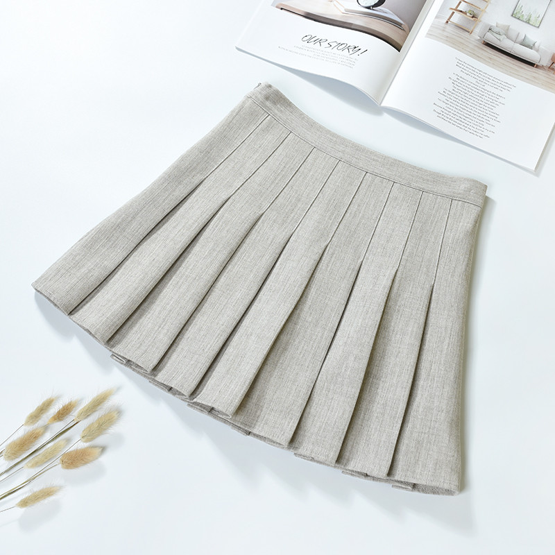 Női redőzött szoknya magas derékkal, fekete, szürke, bézs és krém színben