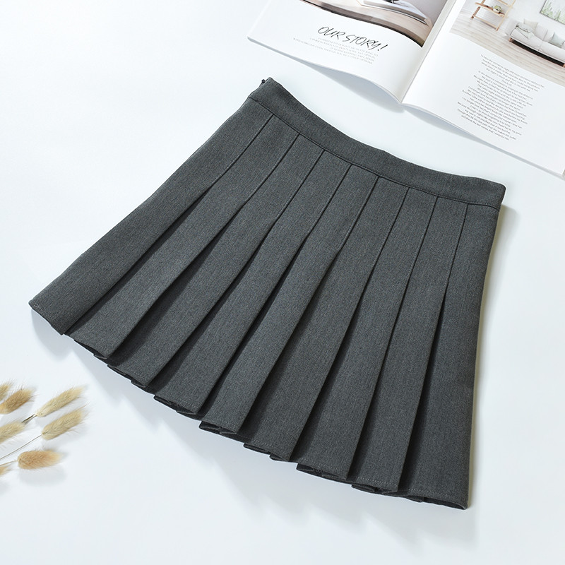 Női redőzött szoknya magas derékkal, fekete, szürke, bézs és krém színben