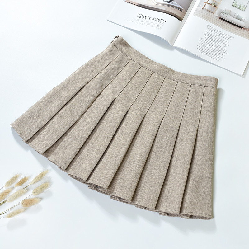 Női redőzött szoknya magas derékkal, fekete, szürke, bézs és krém színben