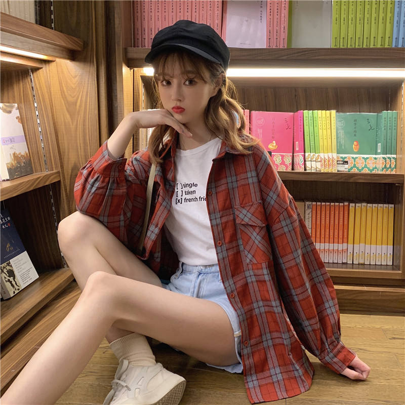 Lezser női széles kockás ing két színben