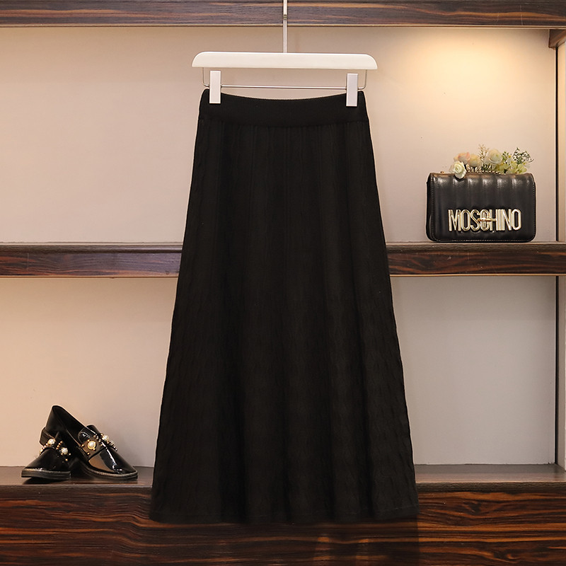 Hosszú női szoknya magas derékkal, fekete és bézs színben