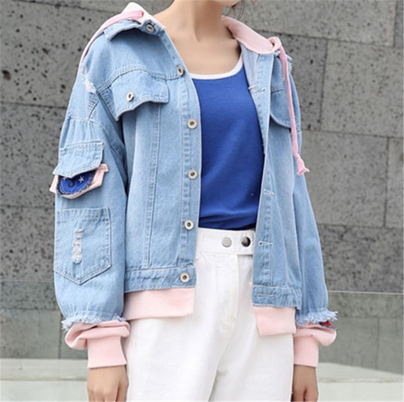 ÚJ modell női farmerdzseki kapucnival és zsebbel több színben